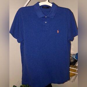 Ralph Lauren Men's Polo Shirt in Blue Slim Fit Size large. Excellent condition